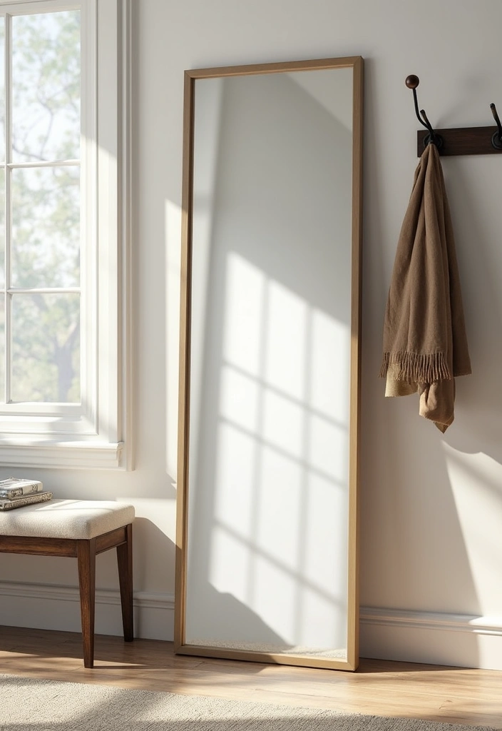 15 Affordable Entryway Mirror Ideas That Look Way More Expensive Than They Are! - 5. Full-Length Leaning Mirror