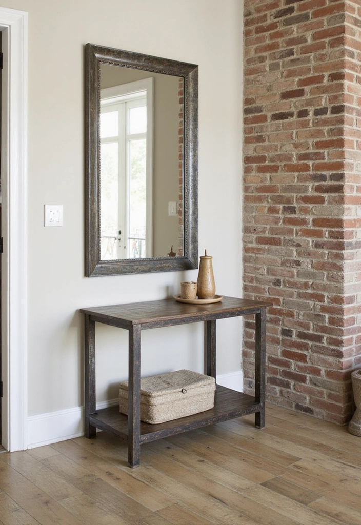 15 Affordable Entryway Mirror Ideas That Look Way More Expensive Than They Are! - 8. Industrial Style Mirror