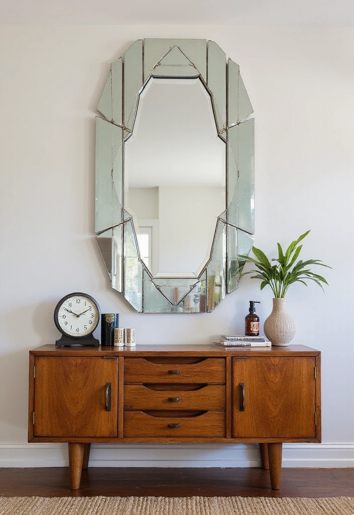 15 Affordable Entryway Mirror Ideas That Look Way More Expensive Than They Are! - 9. Art Deco Inspired Mirror