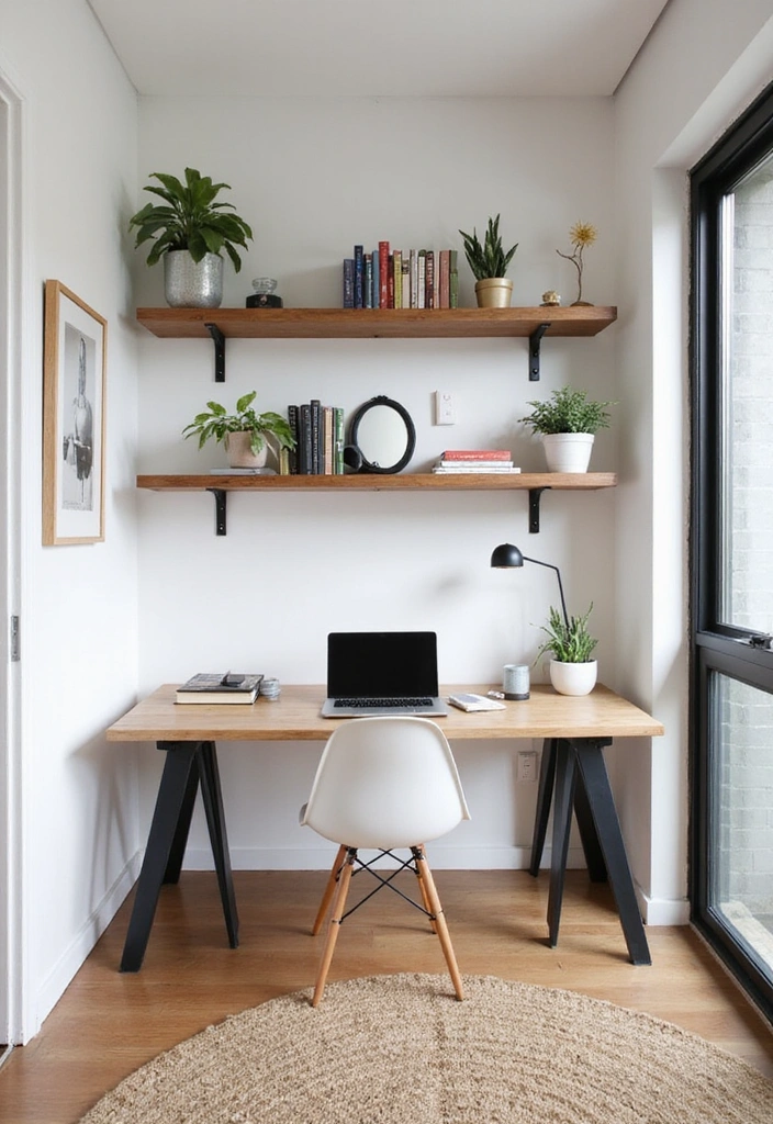 15 Corbel Styling Ideas to Elevate Your Home Office (Get Ready for #9!) - 12. Floating Corbel Shelves