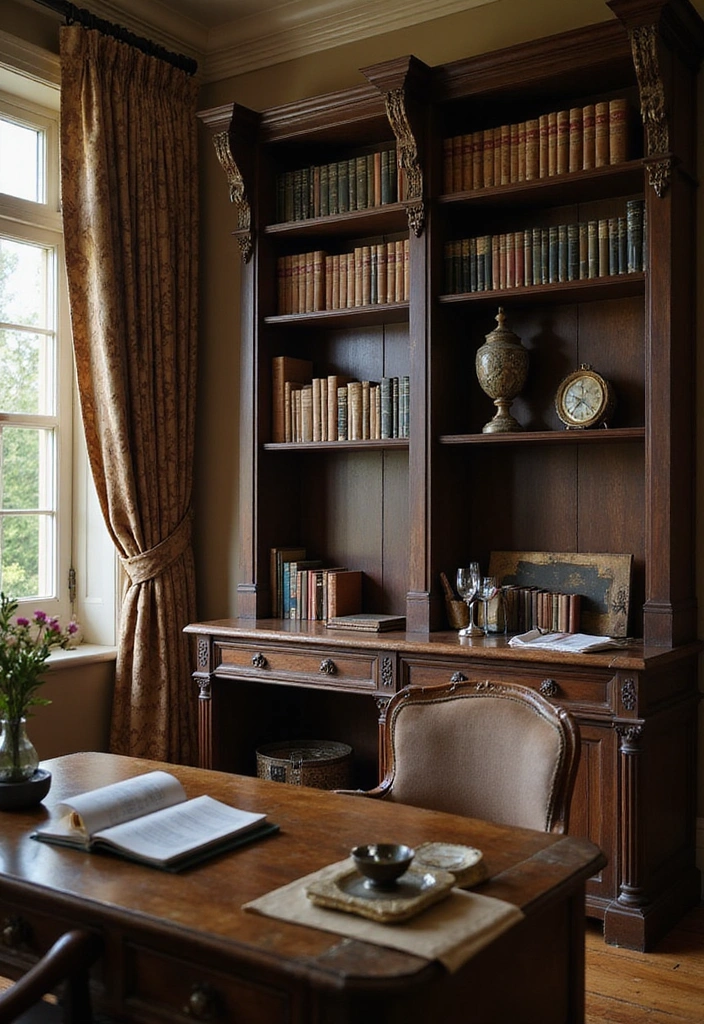 15 Corbel Styling Ideas to Elevate Your Home Office (Get Ready for #9!) - 3. Vintage Corbels with Patina