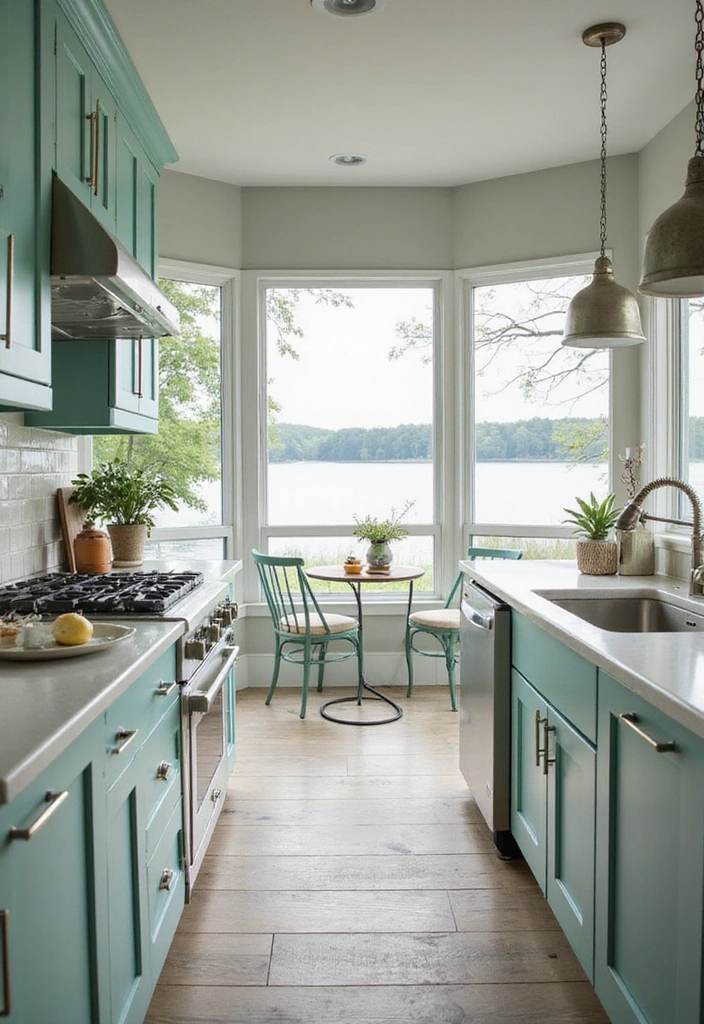 15 Lake House Color Schemes That Will Make You Want to Dive Right In (Wait Until You See #5!) - 13. Bright Mint and Soft Grays