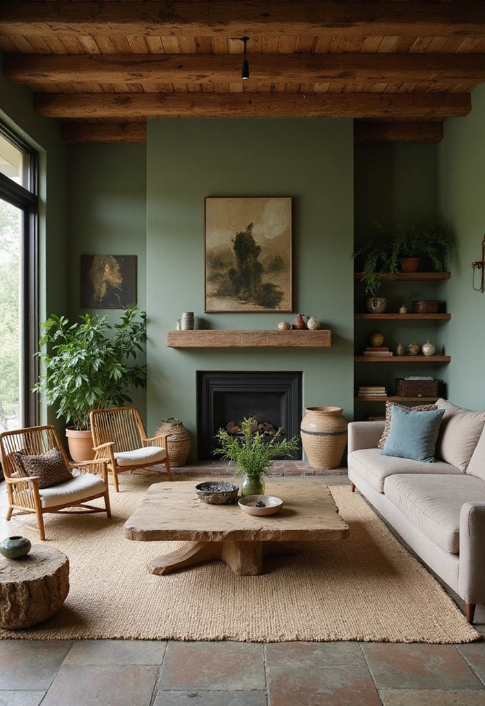 15 Lake House Color Schemes That Will Make You Want to Dive Right In (Wait Until You See #5!) - 4. Earthy Greens and Rustic Browns