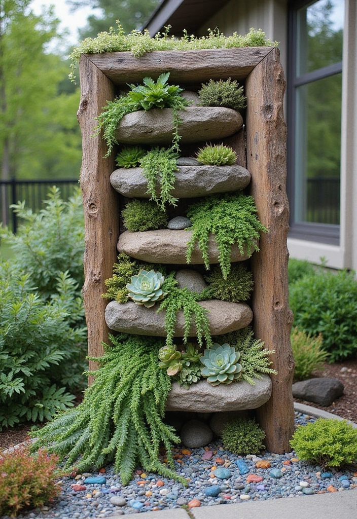 15 Stunning DIY Rock Garden Ideas That Will Transform Your Landscape (You Won't Believe #8!) - 4. Vertical Rock Garden