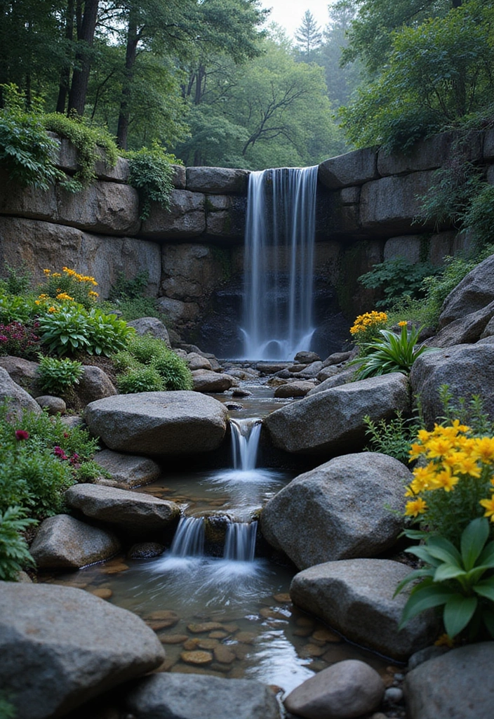 15 Stunning DIY Rock Garden Ideas That Will Transform Your Landscape (You Won't Believe #8!) - 7. Rock Waterfall Feature