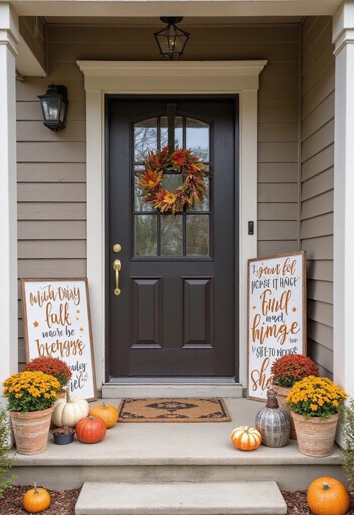 15 Stunning Fall Decorations for Your Porch (You Won't Believe #8!) - 7. Seasonal Signs