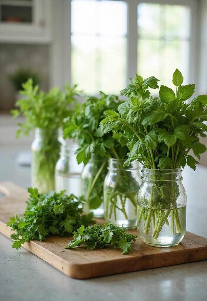 15 Vegetable Storage Hacks That Will Change Your Kitchen Game Forever! - 1. Use Mason Jars for Fresh Herbs