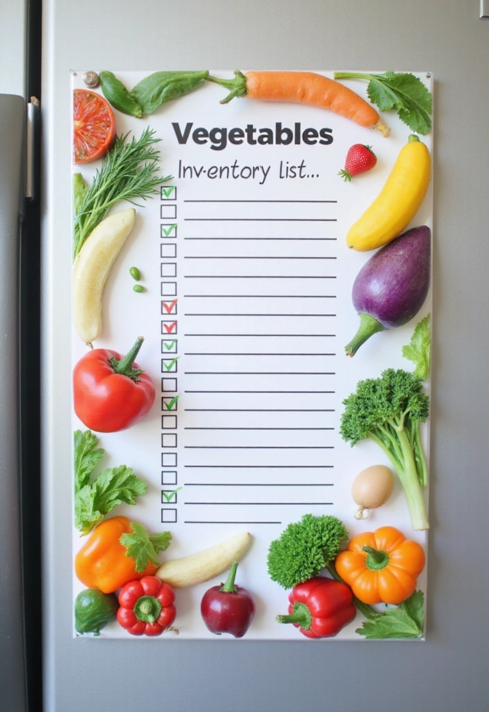 15 Vegetable Storage Hacks That Will Change Your Kitchen Game Forever! - 15. Keep a Vegetable Inventory List