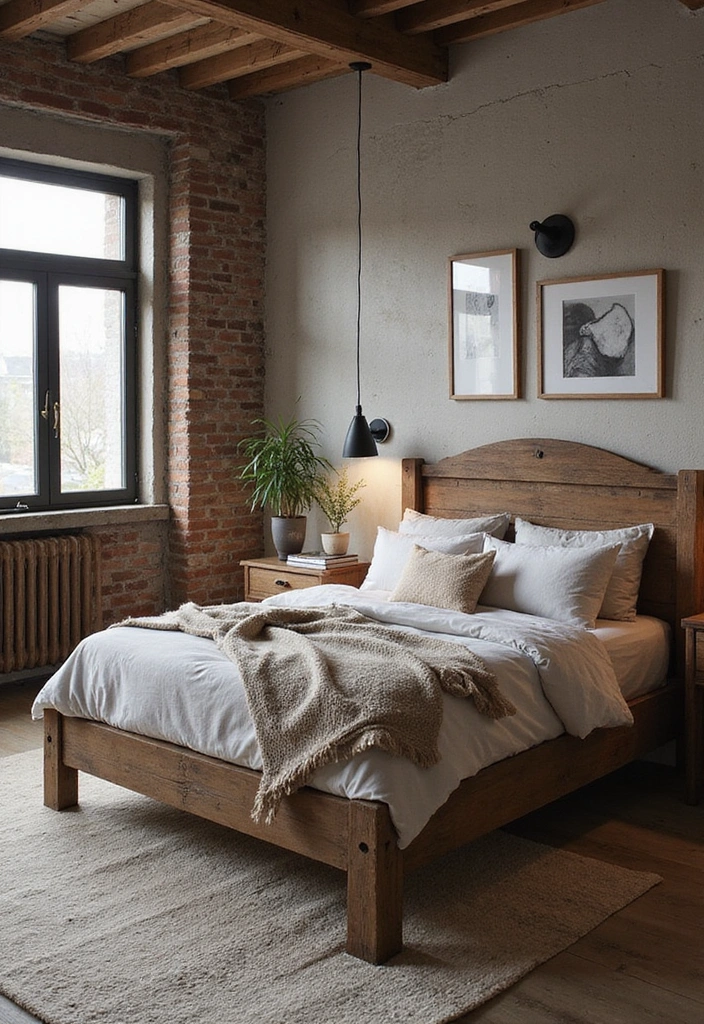 16 Beautiful Corbel Bed Frames That Will Transform Your Bedroom Into a Cozy Retreat (Check Out #8!) - 5. Industrial Chic