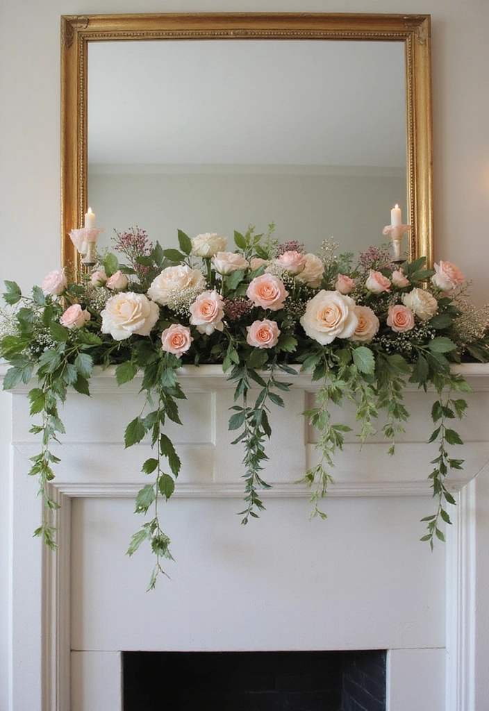 16 Breathtaking Fall Floral Arrangements for Your Fireplace That Will Impress Everyone! - 9. Vintage-inspired Floral Cascade
