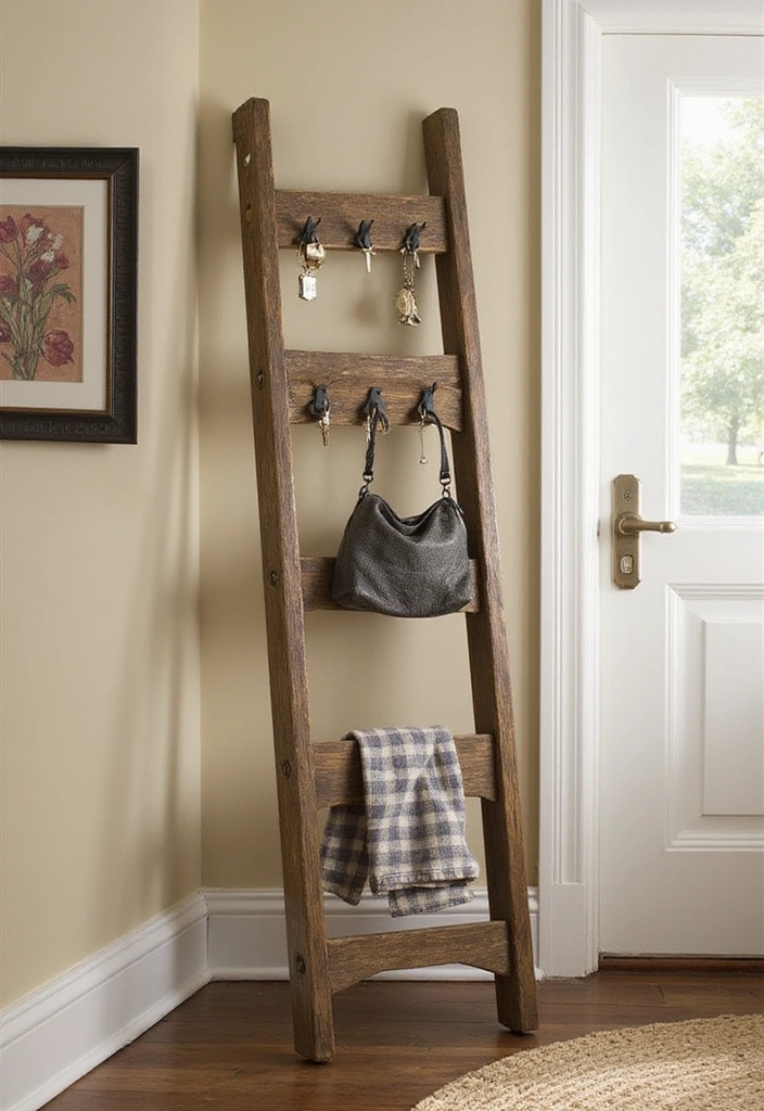 16 Creative Key Holder Solutions You Never Knew You Needed (Wait Until You See #6!) - 15. Ladder Key Stand