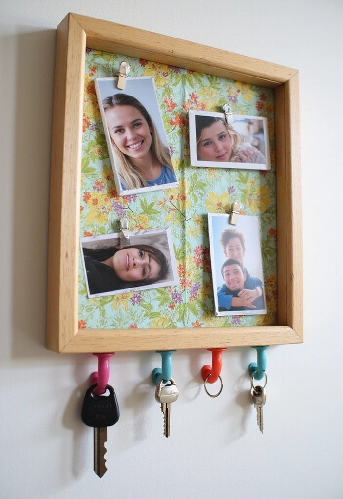 16 Creative Key Holder Solutions You Never Knew You Needed (Wait Until You See #6!) - 5. Picture Frame Key Holder