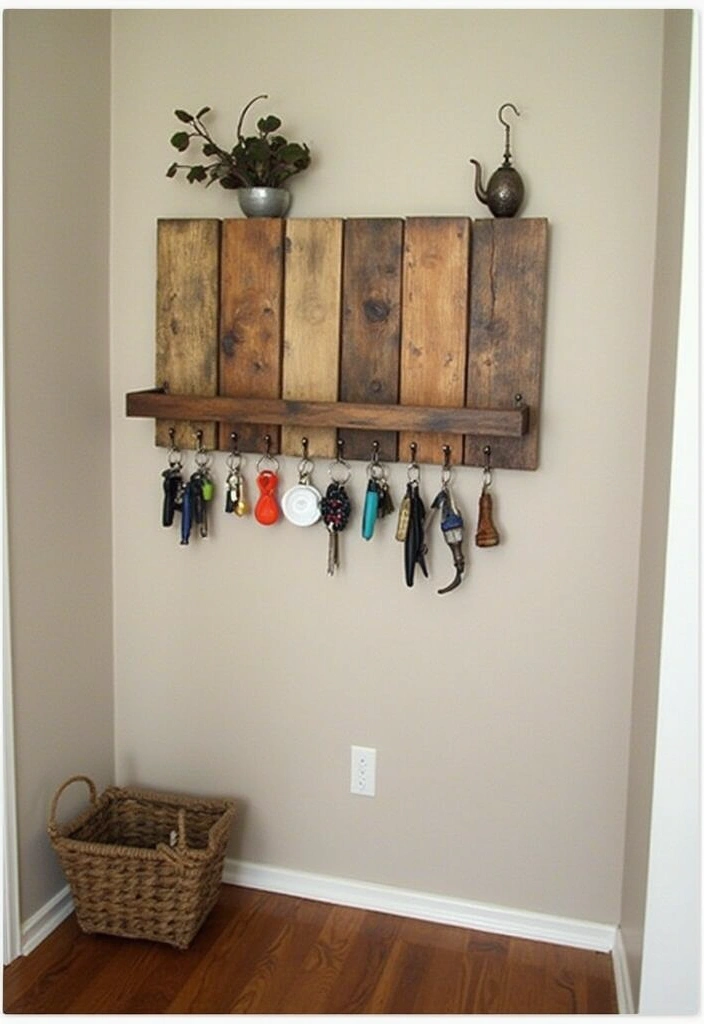 16 Creative Key Holder Solutions You Never Knew You Needed (Wait Until You See #6!) - 7. DIY Pallet Key Rack
