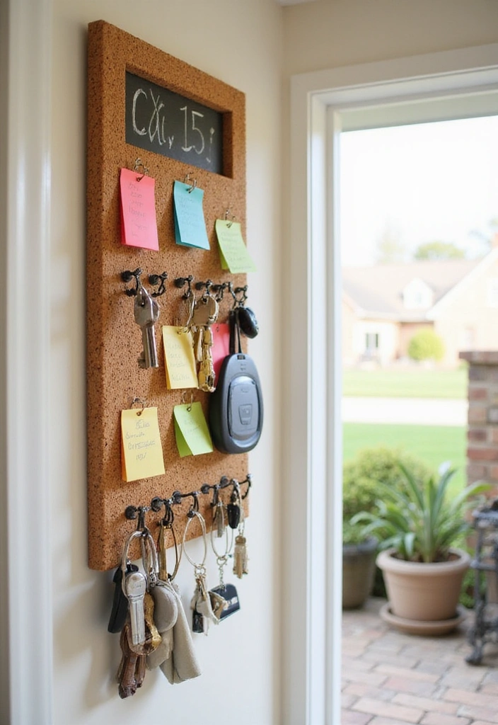 16 Creative Key Holder Solutions You Never Knew You Needed (Wait Until You See #6!) - 8. Cork Board Key Holder