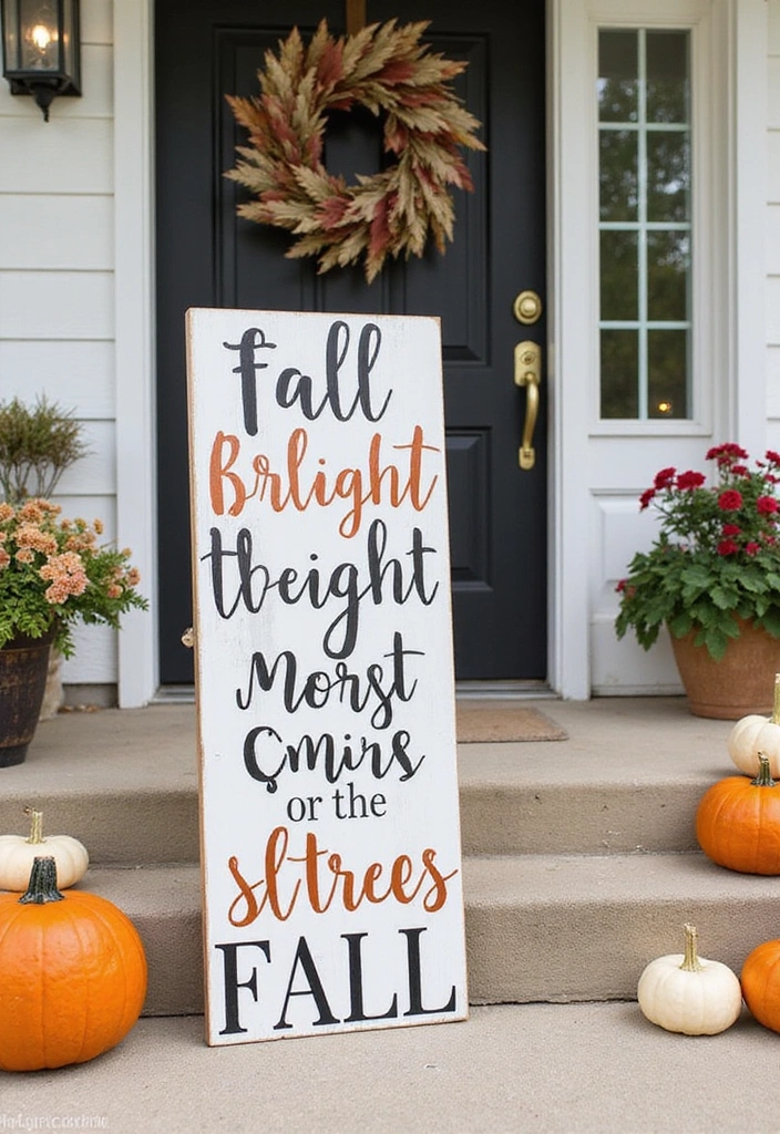 16 Fall Porch Decor Ideas That'll Make Your Home Feel Inviting! - 13. DIY Fall Signage