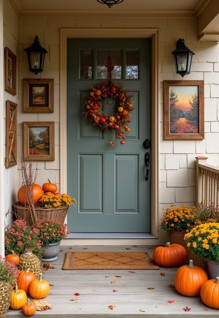 16 Fall Porch Decor Ideas That'll Make Your Home Feel Inviting! - 15. Seasonal Artwork