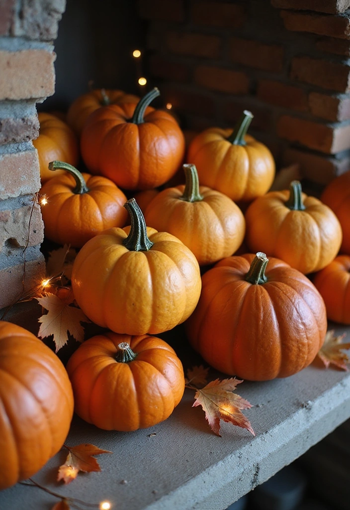 16 Family-Friendly Fireplace Decor Ideas for Fall That Will Create Lasting Memories! - 1. Pumpkin Galore
