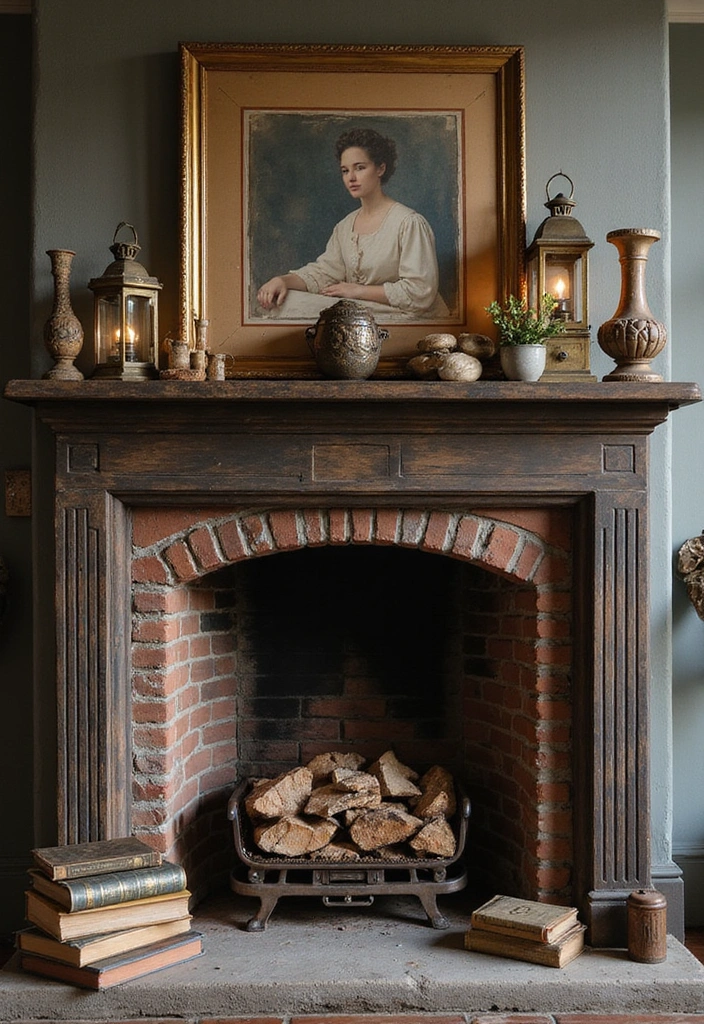 16 Family-Friendly Fireplace Decor Ideas for Fall That Will Create Lasting Memories! - 11. Vintage Finds