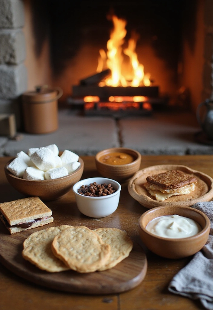 16 Family-Friendly Fireplace Decor Ideas for Fall That Will Create Lasting Memories! - 14. Create a S'mores Station