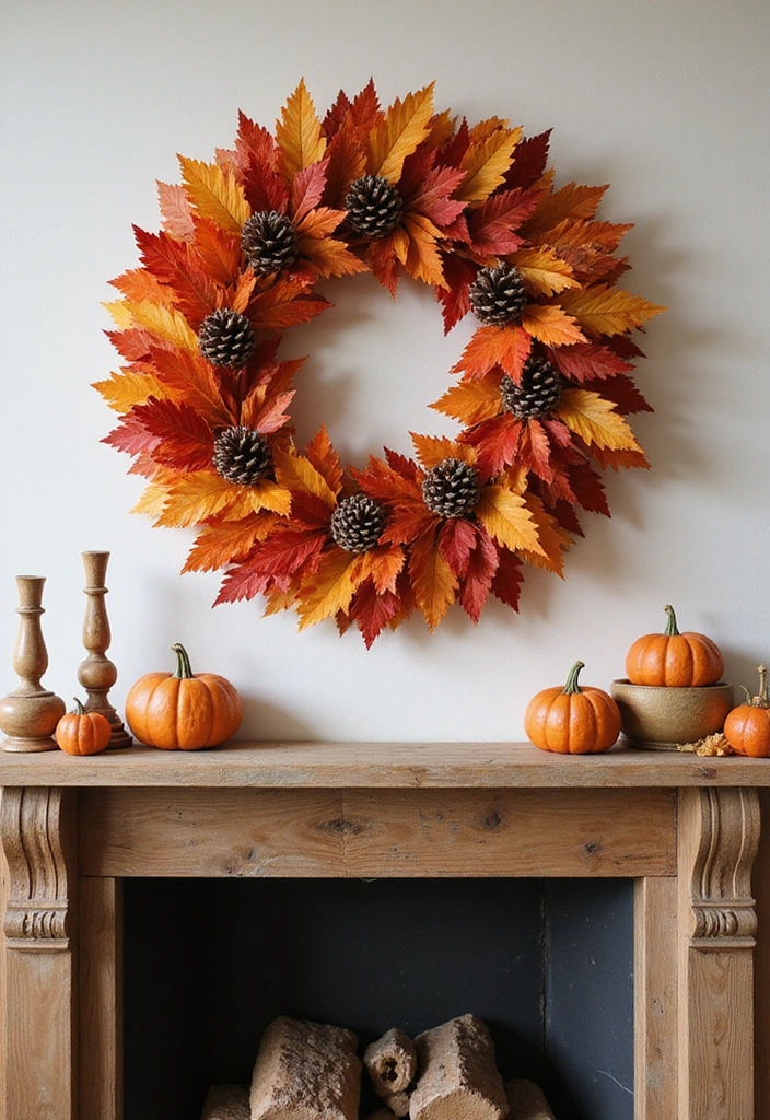 16 Family-Friendly Fireplace Decor Ideas for Fall That Will Create Lasting Memories! - 6. Autumn Wreaths
