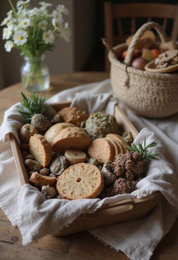 16 Farmhouse Centerpieces Using Trays That Will Wow Your Guests (Don’t Miss #9!) - 16. Tray with Mixed Textures