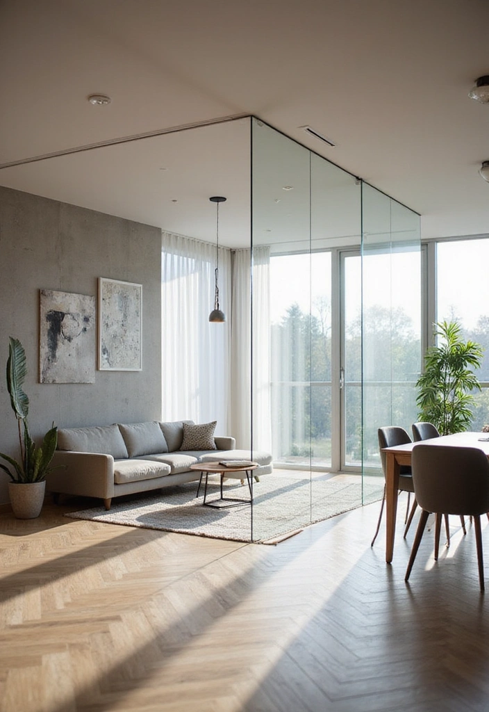 16 Foldable Room Dividers That Are Perfect for Any Space (Ideal for Quick Changes!) - 11. Beautifully Designed Glass Dividers
