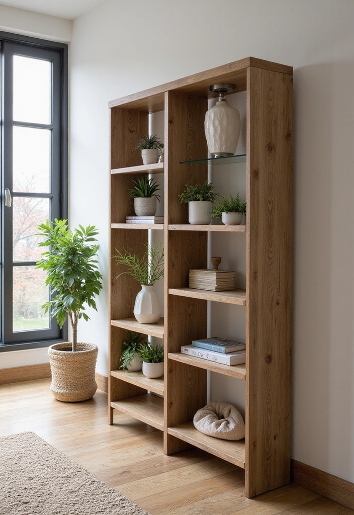 16 Foldable Room Dividers That Are Perfect for Any Space (Ideal for Quick Changes!) - 14. Folding Room Divider with Built-In Shelves