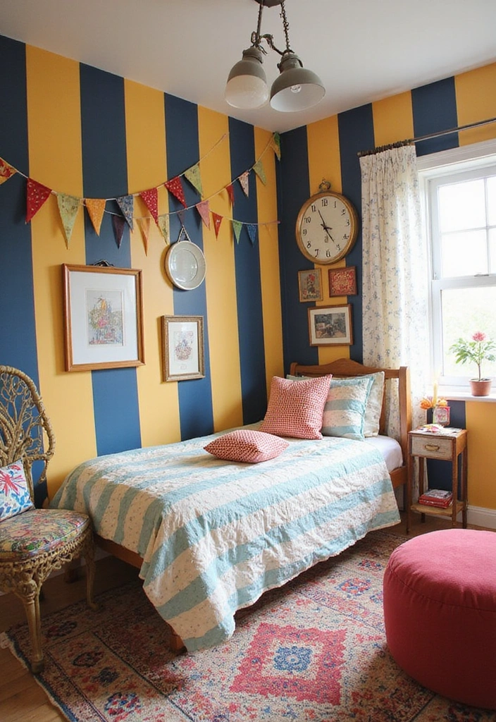 16 Kids Bedroom Accent Wall Ideas That Will Make Their Eyes Light Up (Check Out #7!) - 11. Vintage Circus