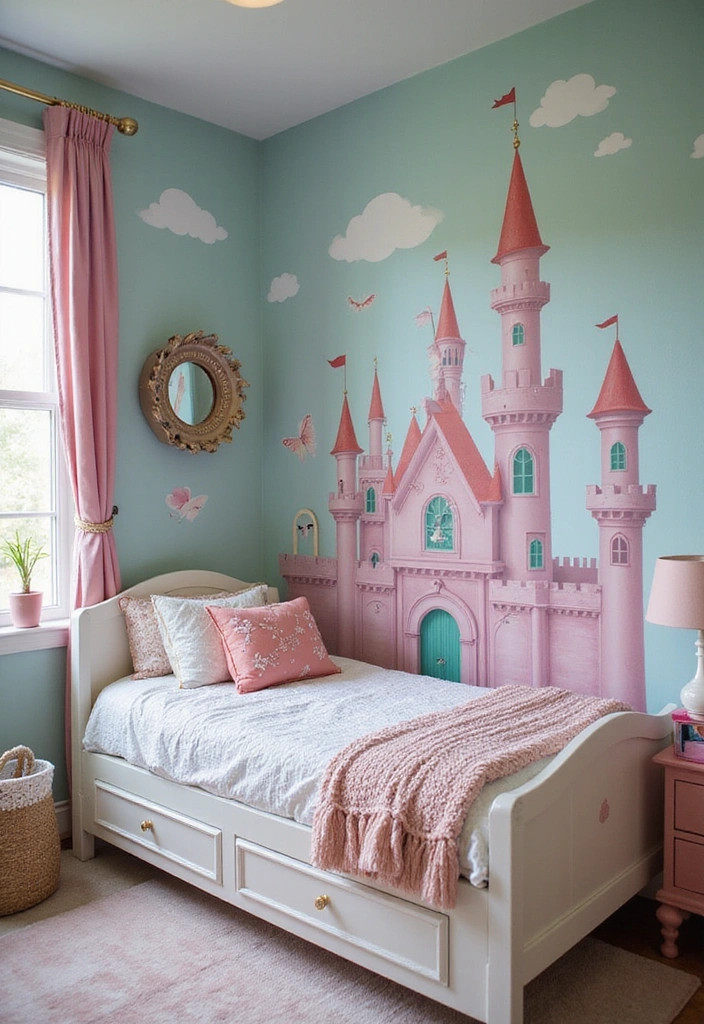 16 Kids Bedroom Accent Wall Ideas That Will Make Their Eyes Light Up (Check Out #7!) - 15. Enchanted Castle