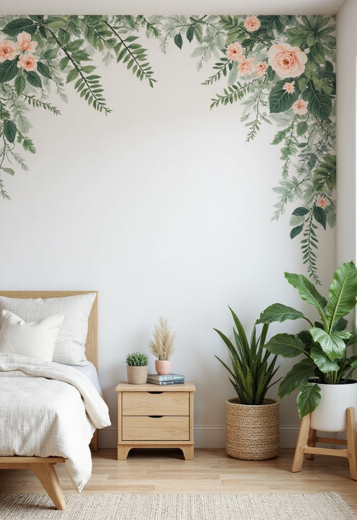 16 Kids Bedroom Accent Wall Ideas That Will Make Their Eyes Light Up (Check Out #7!) - 8. Nature-Inspired Botanical Wall