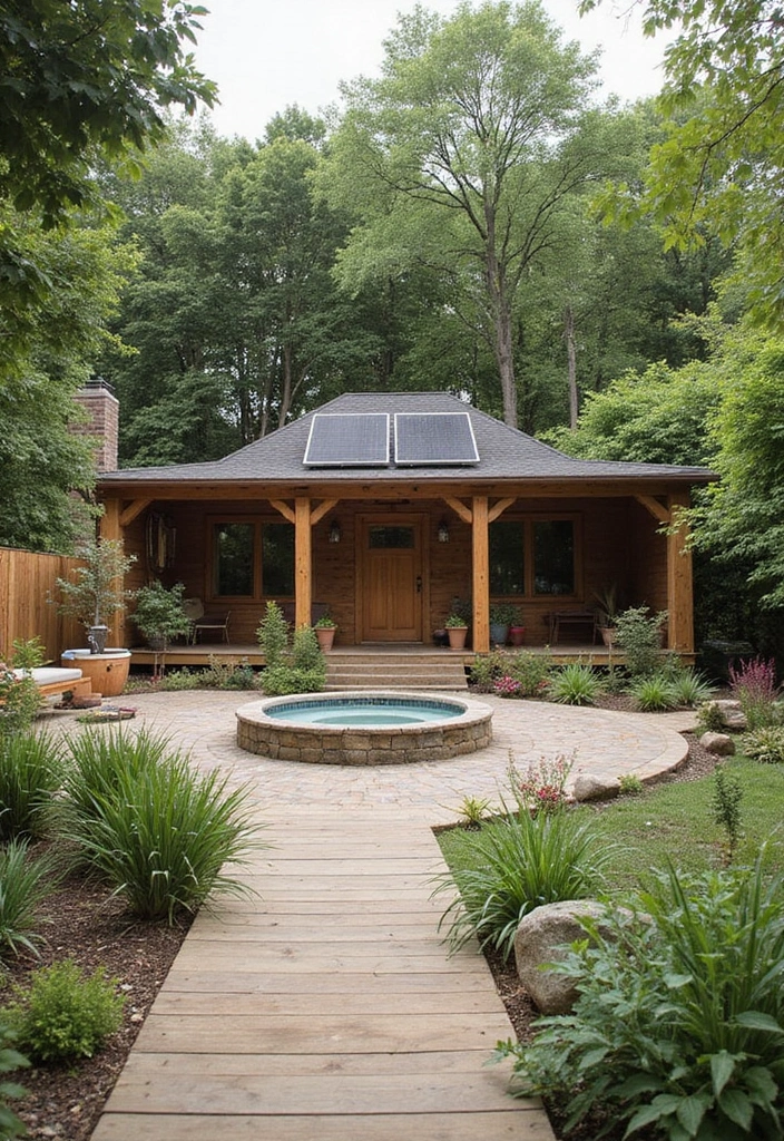 16 Luxury Hot Tub Patios That Redefine Outdoor Elegance (You’ll Want #8!) - 14. Eco-Friendly Oasis