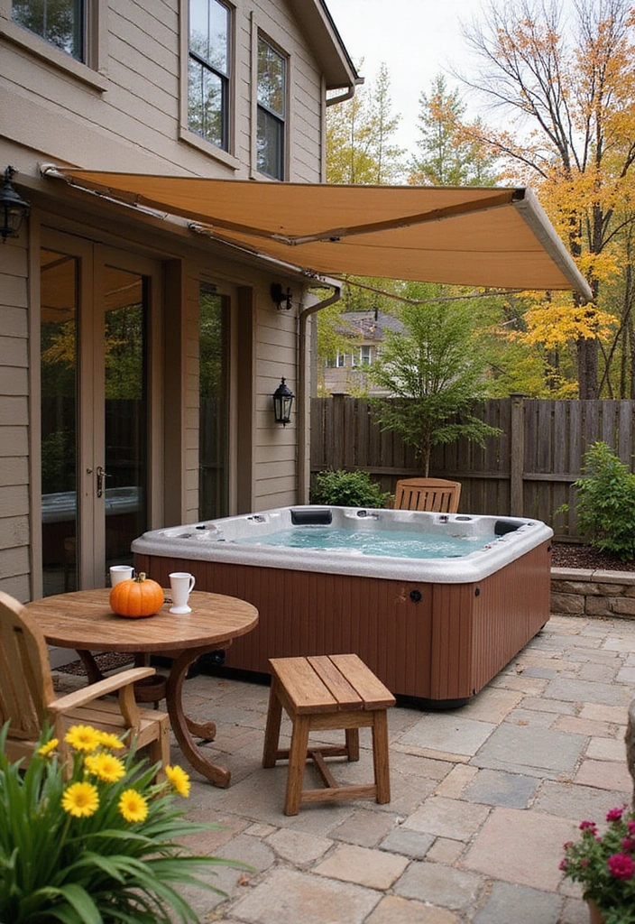 16 Luxury Hot Tub Patios That Redefine Outdoor Elegance (You’ll Want #8!) - 16. Seasonal Retreat