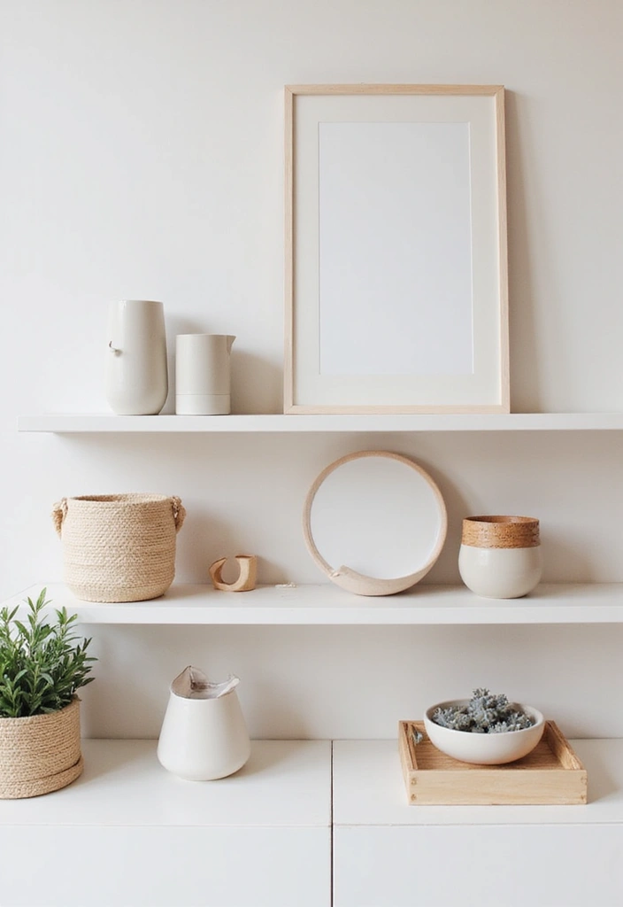 16 Minimalist Farmhouse Shelf Decor Ideas That Prove Less is More (Get Inspired by #10!) - 10. Curated Collections