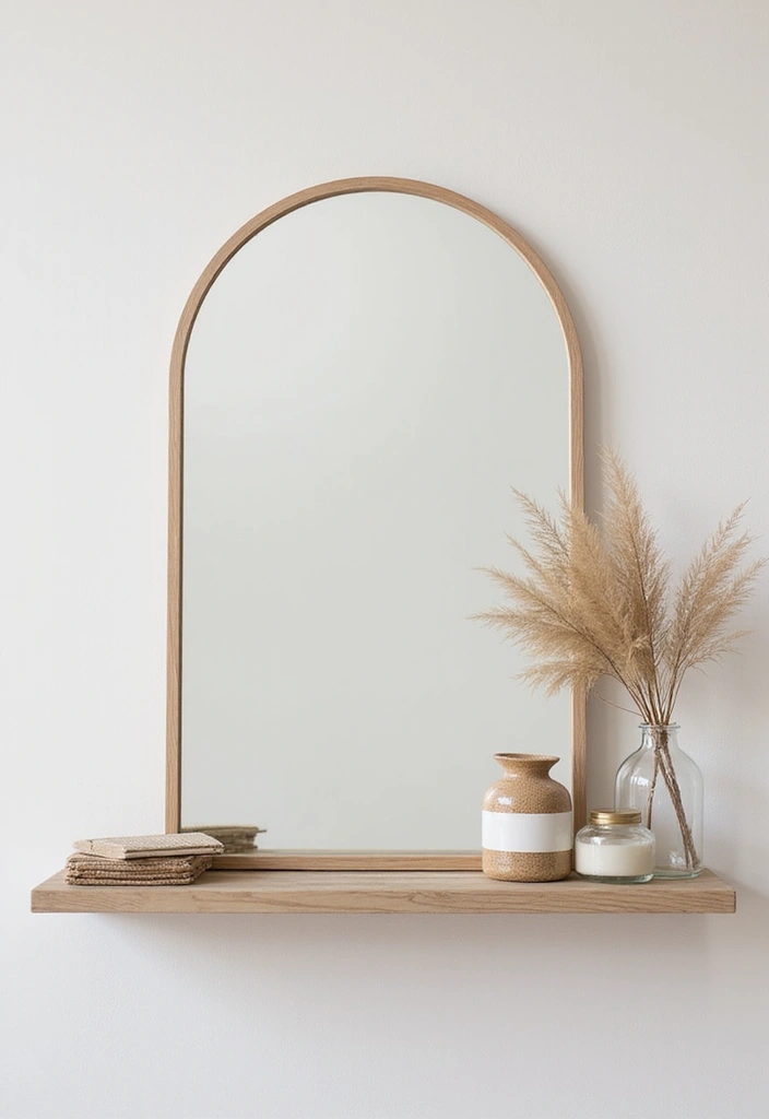 16 Minimalist Farmhouse Shelf Decor Ideas That Prove Less is More (Get Inspired by #10!) - 11. Minimalist Mirrors