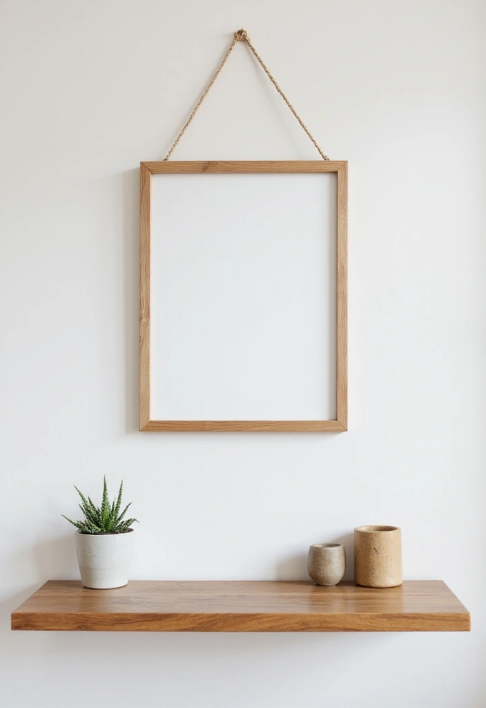16 Minimalist Farmhouse Shelf Decor Ideas That Prove Less is More (Get Inspired by #10!) - 14. Simple Wall Hangings