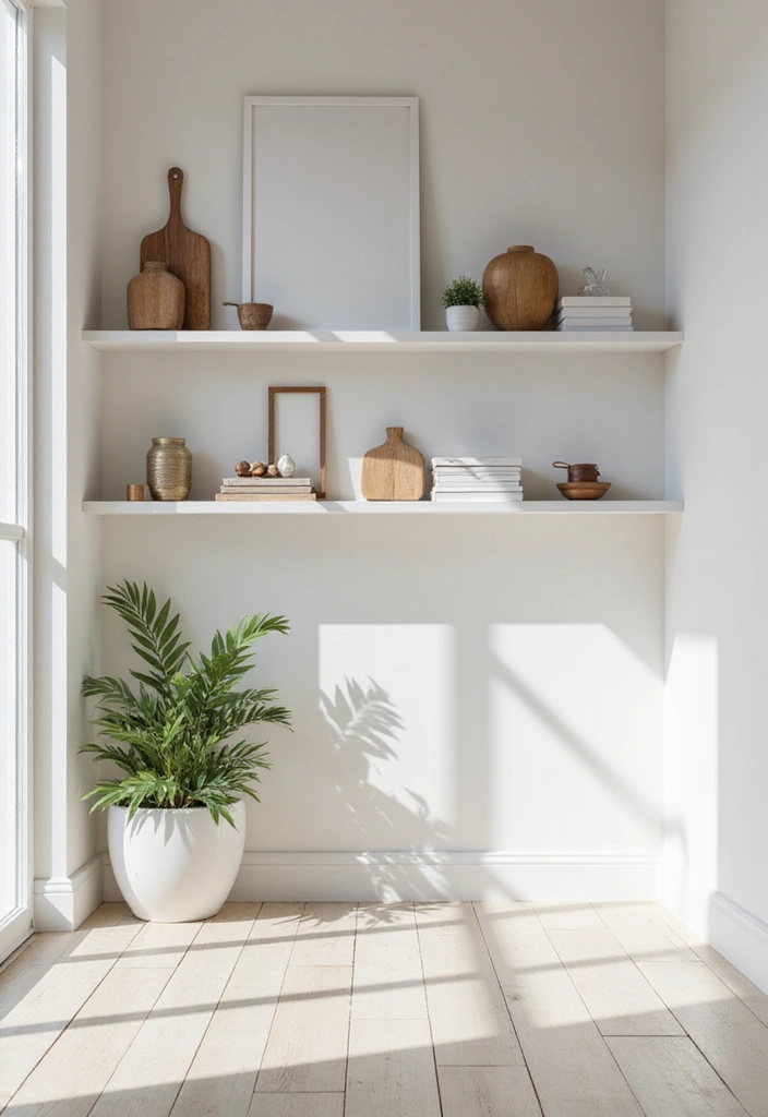 16 Minimalist Farmhouse Shelf Decor Ideas That Prove Less is More (Get Inspired by #10!) - 15. Open Shelving Dynamics