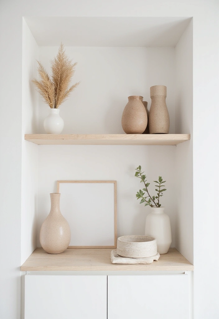 16 Minimalist Farmhouse Shelf Decor Ideas That Prove Less is More (Get Inspired by #10!) - 16. Mindful Color Choices
