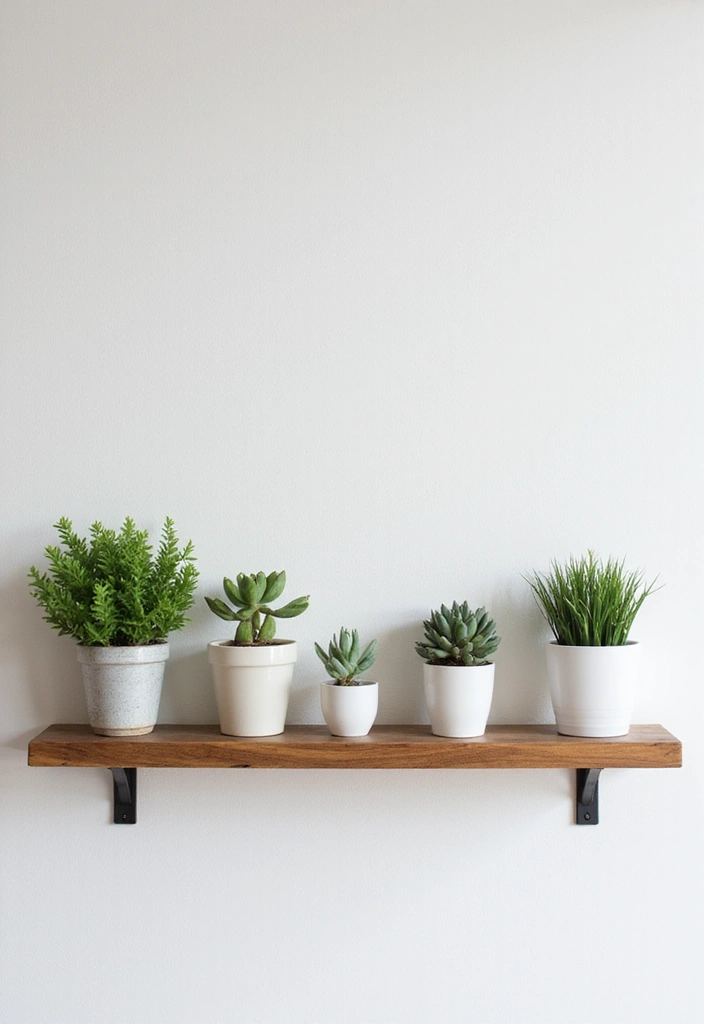 16 Minimalist Farmhouse Shelf Decor Ideas That Prove Less is More (Get Inspired by #10!) - 3. Simple Greenery
