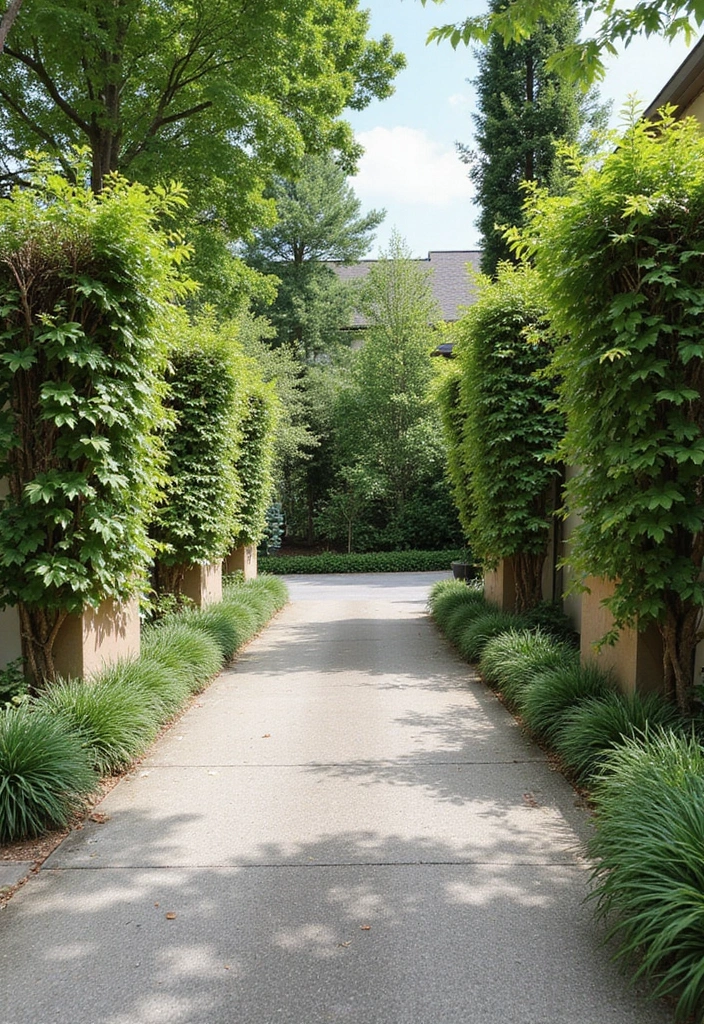 16 Modern Driveway Edging Ideas That Will Elevate Your Home's Style (#9 Is Beyond Chic!) - 15. Vertical Garden Edging