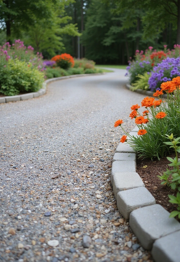 16 Modern Driveway Edging Ideas That Will Elevate Your Home's Style (#9 Is Beyond Chic!) - 2. Stone and Gravel Edging