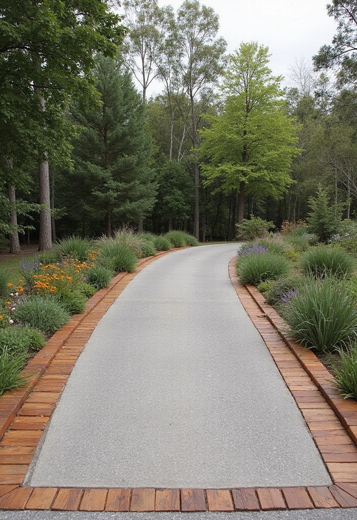 16 Modern Driveway Edging Ideas That Will Elevate Your Home's Style (#9 Is Beyond Chic!) - 4. Timber Sleeper Edging