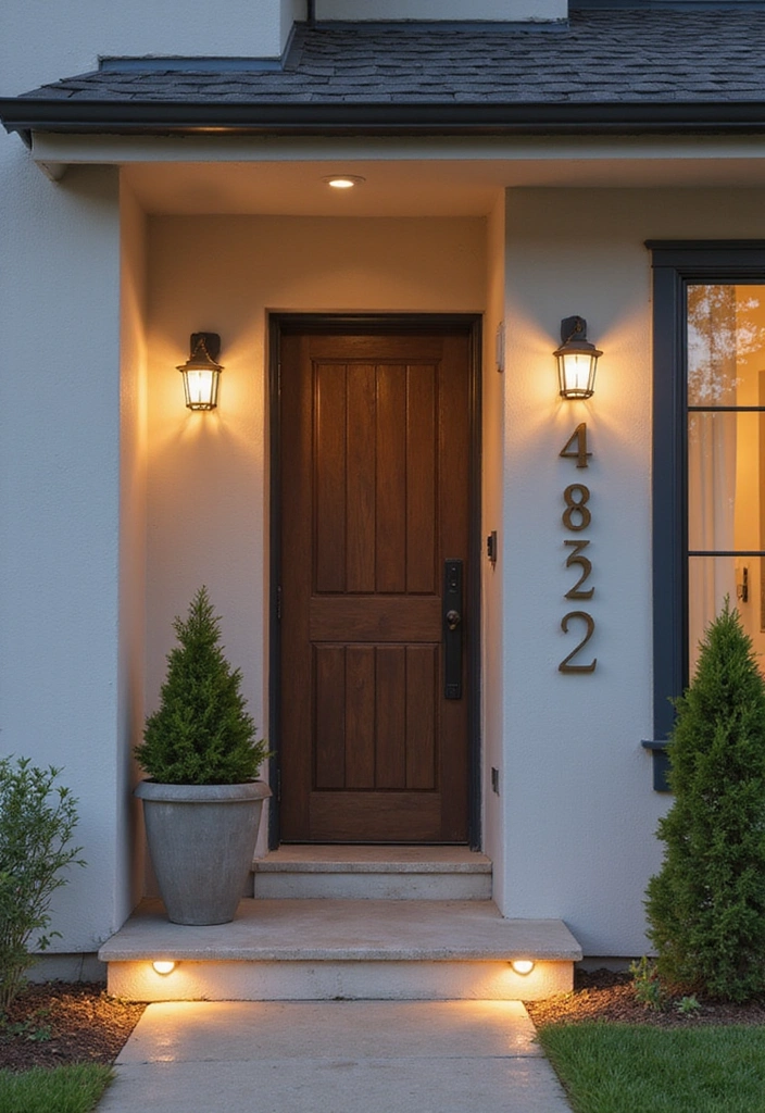 17 Colorful House Number Ideas That'll Brighten Up Your Home's Entrance! - 3. Vibrant Metal Numbers