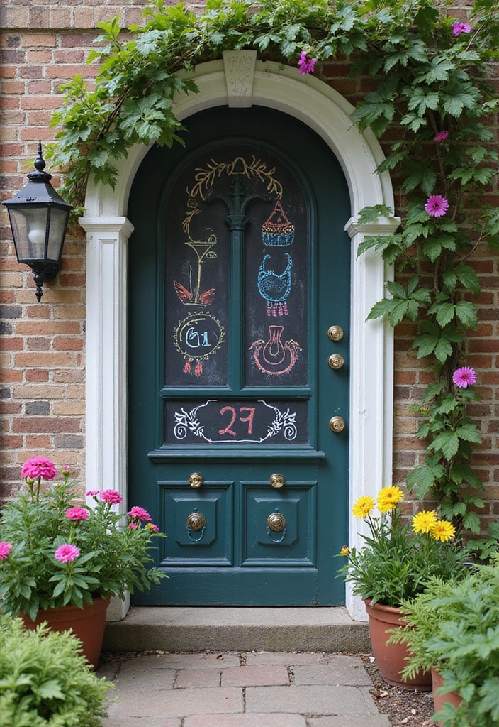 17 Colorful House Number Ideas That'll Brighten Up Your Home's Entrance! - 9. Playful Chalkboard Numbers