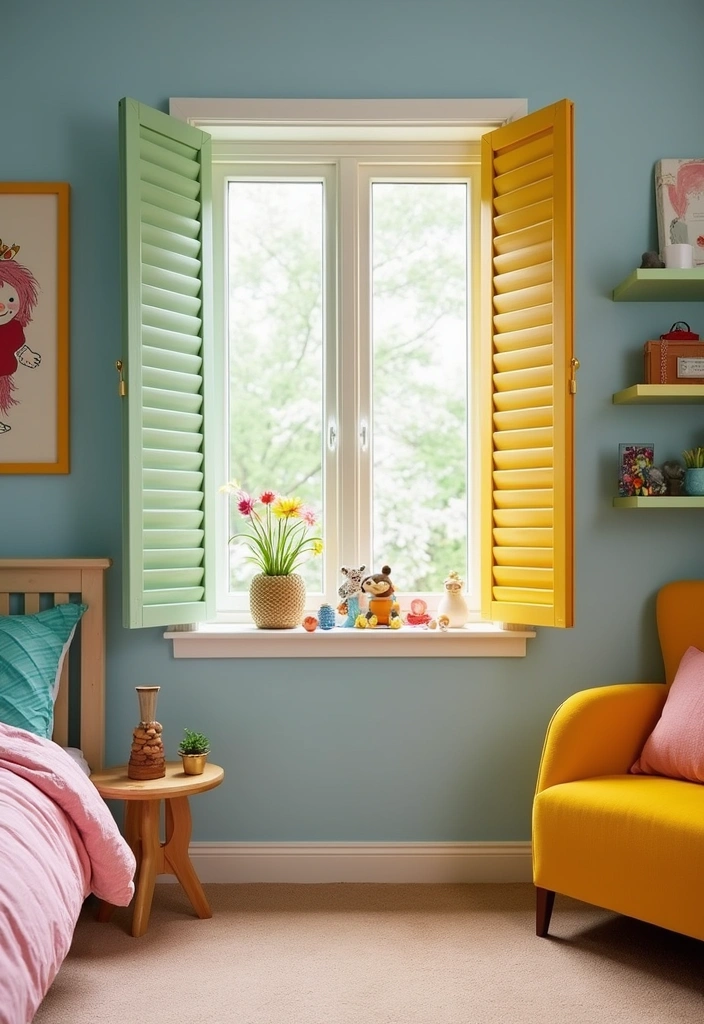 17 Fun Kids Room Divider Ideas That Will Make Playtime Extra Special (You’ll Adore #3!) - 13. Unique Window Shutters