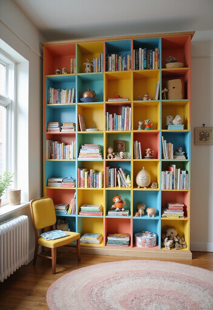 17 Fun Kids Room Divider Ideas That Will Make Playtime Extra Special (You’ll Adore #3!) - 4. Playful Bookcase Divider
