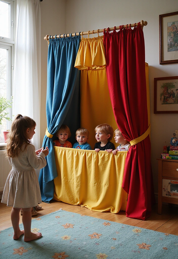 17 Fun Kids Room Divider Ideas That Will Make Playtime Extra Special (You’ll Adore #3!) - 7. Charming Puppet Theater