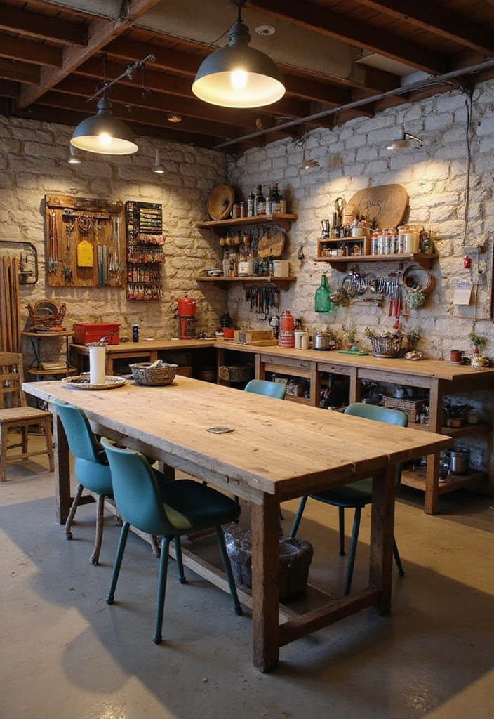 17 Modern Basement Ideas with Stone Walls That Will Make You Love Your Basement Again! - 14. Personalized Hobby Space