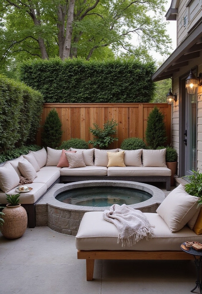 17 Small Hot Tub Patio Ideas That Maximize Space Without Skimping on Style! - 2. Cozy Nooks with Built-in Seating