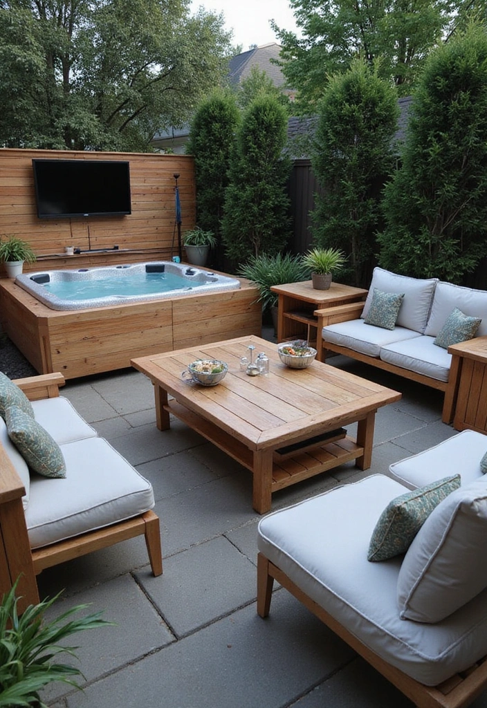 17 Small Hot Tub Patio Ideas That Maximize Space Without Skimping on Style! - 3. Multi-functional Furniture