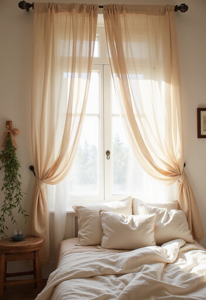 18 Boho Accent Wall Ideas That'll Bring a Cozy Vibe to Your Bedroom (You'll Want to Copy #7!) - 15. Light and Airy Fabrics
